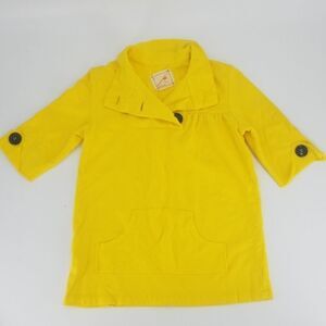 DAFTBIRD yellow stand up collar top